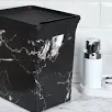 Qutu Trashbın Black Marble 10 lt Çöp Kovası