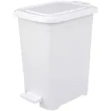 TeknoTrust İç Kovalı Slim Pedallı 25 Litre Plastik Çöp Kovası, Beyaz, 28x44 cm