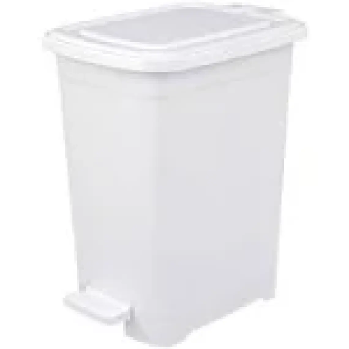 TeknoTrust İç Kovalı Slim Pedallı 25 Litre Plastik Çöp Kovası, Beyaz, 28x44 cm