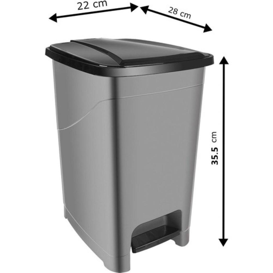 TeknoTrust 10 L Slim İç Kovalı Pedallı Plastik Çöp Kovası, Modern ve Şık Tasarım
