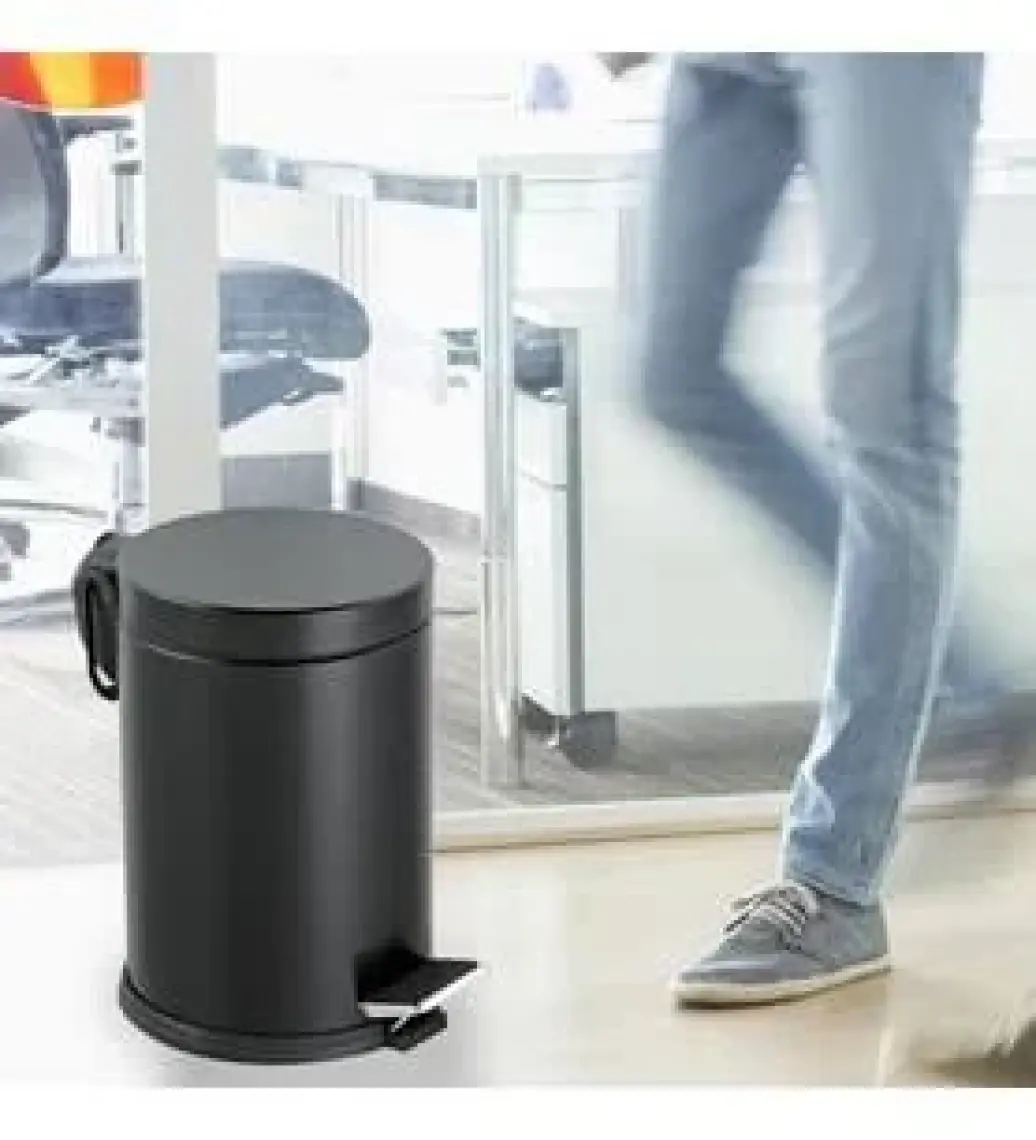 Tekno Trust Siyah Metal Renkli Çöp Kovası 5 Lt