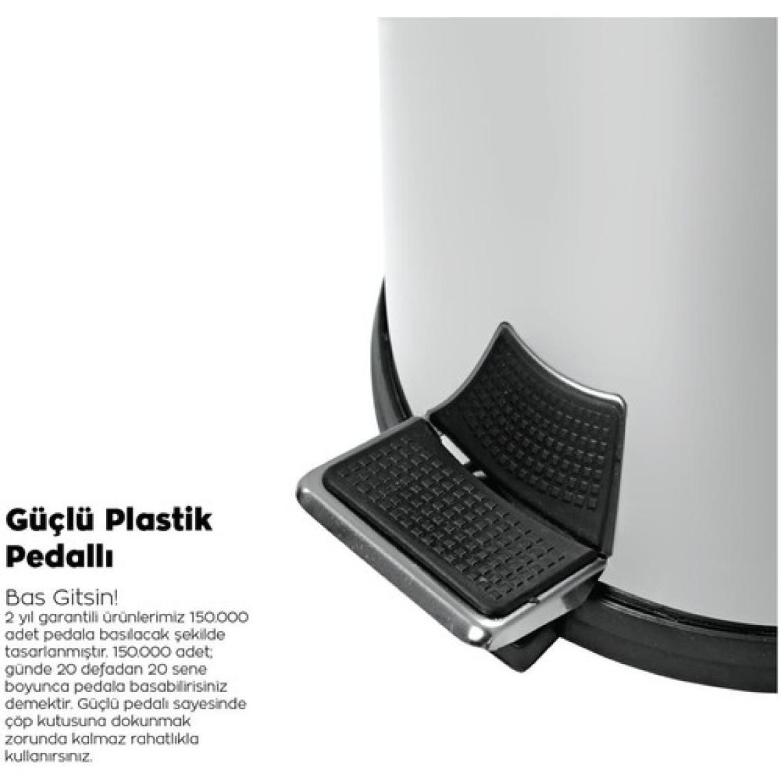 Maxiflow Maxıflow 5 Lt Krom Micro Pedallı Çöp Kovası