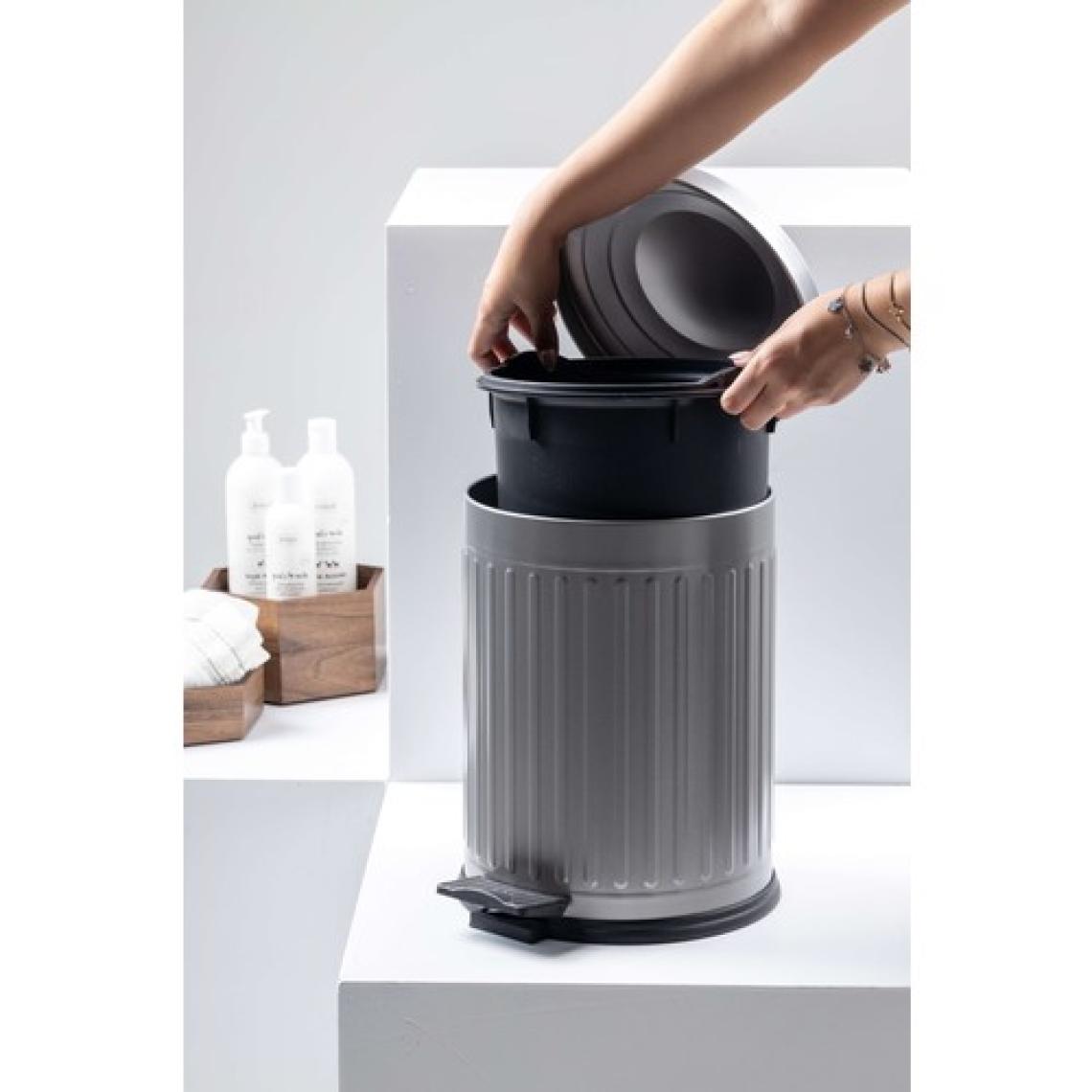 FH finehome Vidor Pedallı Amortisörlü 4005S Efor Gri Renkli Çöp Kovası 12 Lt
