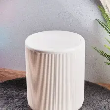 Lisbone Çöp Kovası - Beyaz / Gümüş