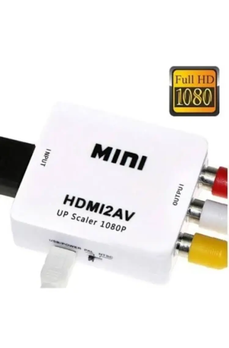 Hdmı To Av Rca 1080p Destekli Çevirici Dönüştürücü Adaptör