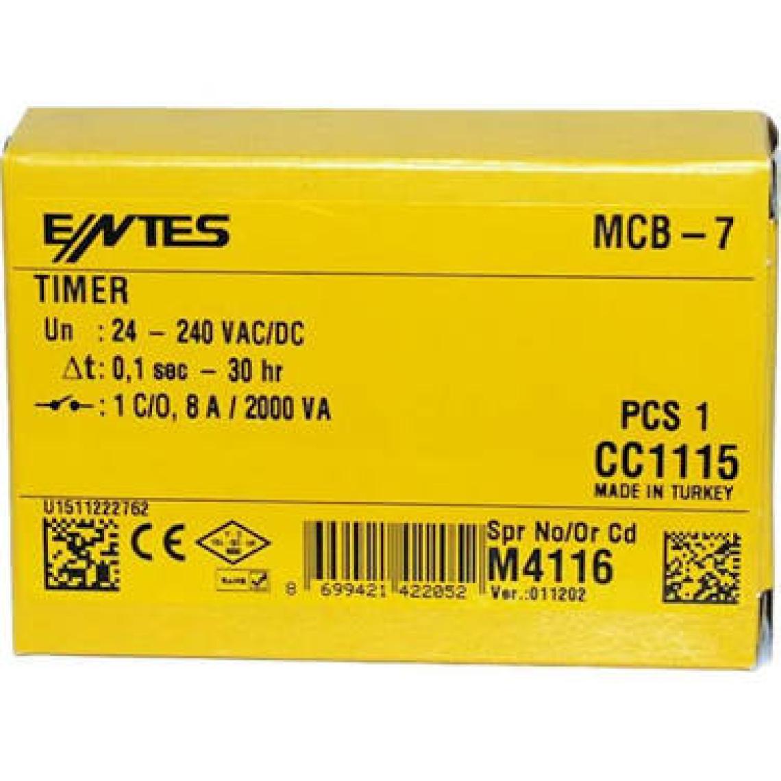 Entes MCB-7 Elektronik Zaman Rölesi