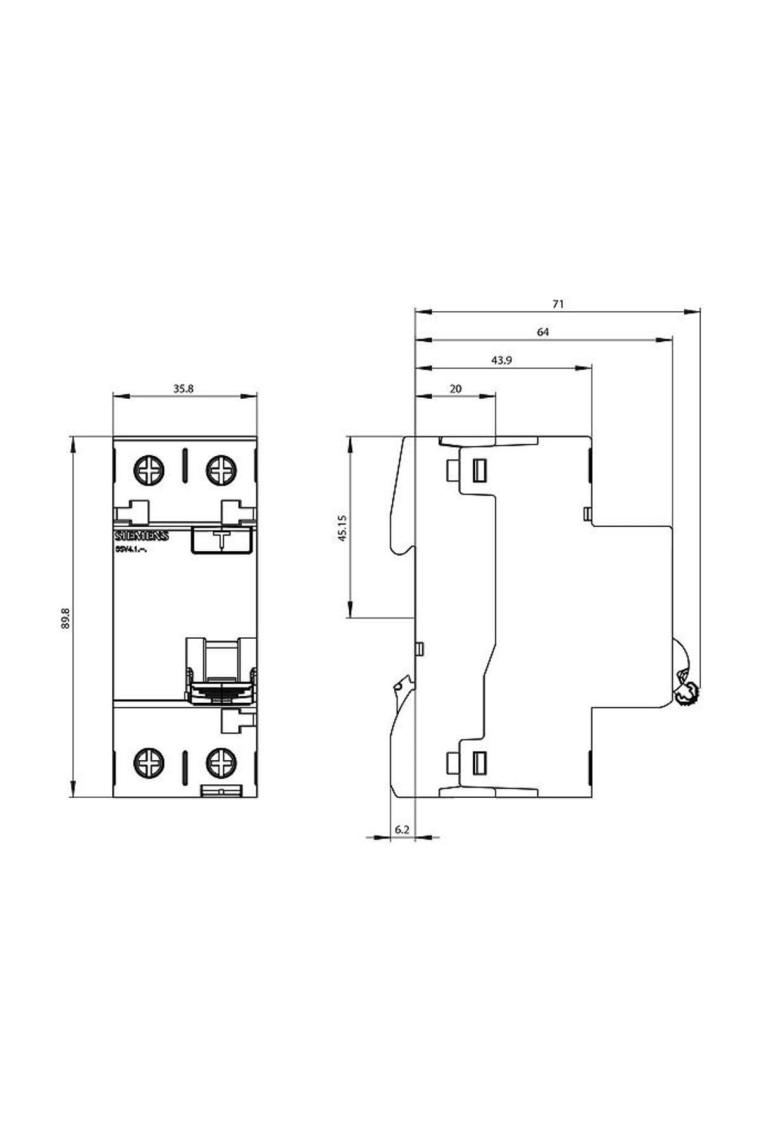 5sv4314-0 40a 30ma 230v (faz+nötr) Kaçak Akım Koruma Rölesi