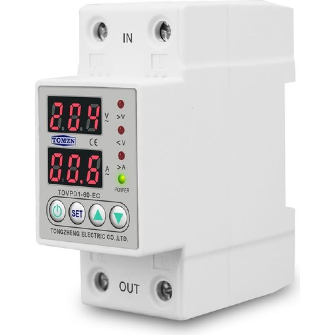 Tomzn Voltaj ve Akım Koruma Rölesi 80A Yüksek Alçak Gerilim Akım KoruyucuRöle  Monofaz Elektrik Bekçisi