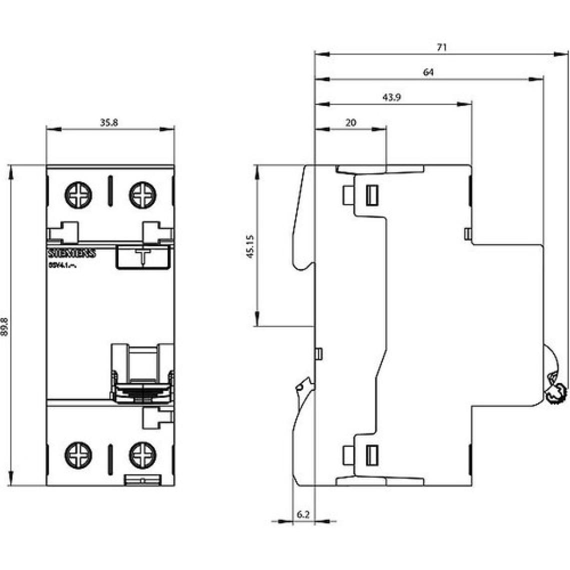 Siemens 5Sv4614-0 40A 300Ma 230V (Faz+Nötr) Kaçak Akım Koruma Rölesi