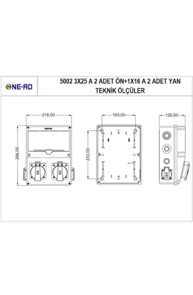 NE-AD 3X25A 2 Ad ÖN+1X16 A 2 Ad Yan Kombinasyon