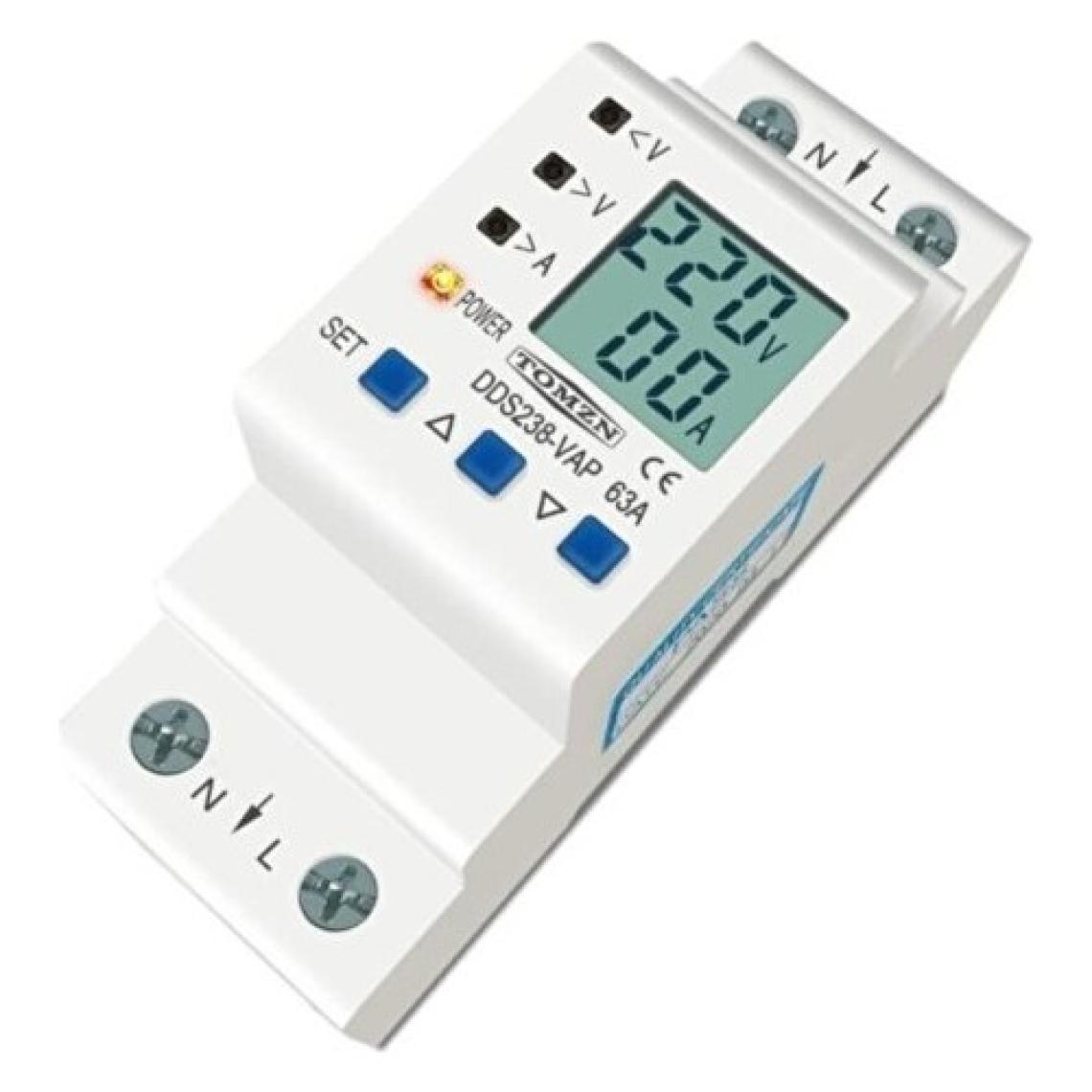 Tomzn Hiking Gerilim Koruma Rölesi Yüksek Alçak Voltaj Akım Koruma 63A Dahili Kontaktör Voltmetre