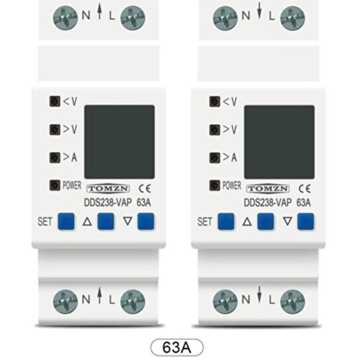 Tomzn Hiking Gerilim Koruma Rölesi Yüksek Alçak Voltaj Akım Koruma 63A Dahili Kontaktör Voltmetre