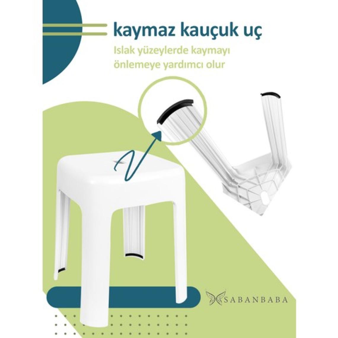 Saban Beyaz Plastik Tabure