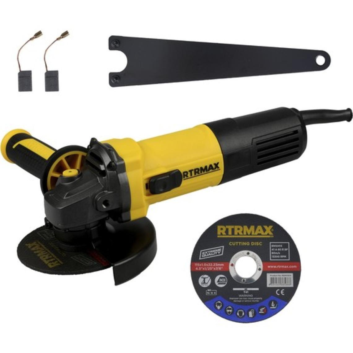 Rtrmax RTM1080 Avuç Taşlama Makinası 115 mm 750 W Devir Ayarlı