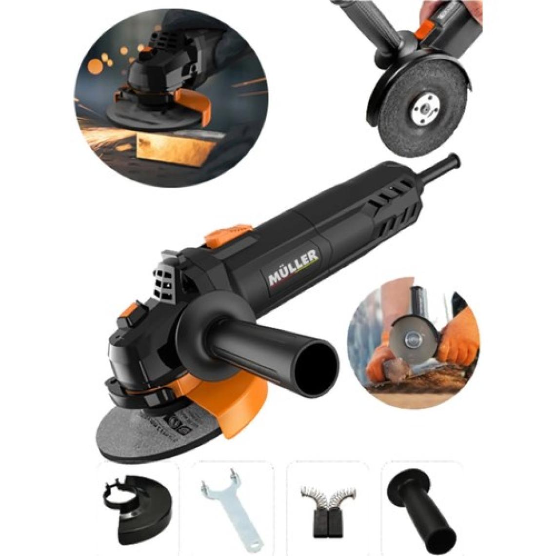 Müller Alman Technology 4500 Watt Çelik Şanzuman Bakır Sargılı Avuç Içi Taşlama ve Demir Kesme Makinesi