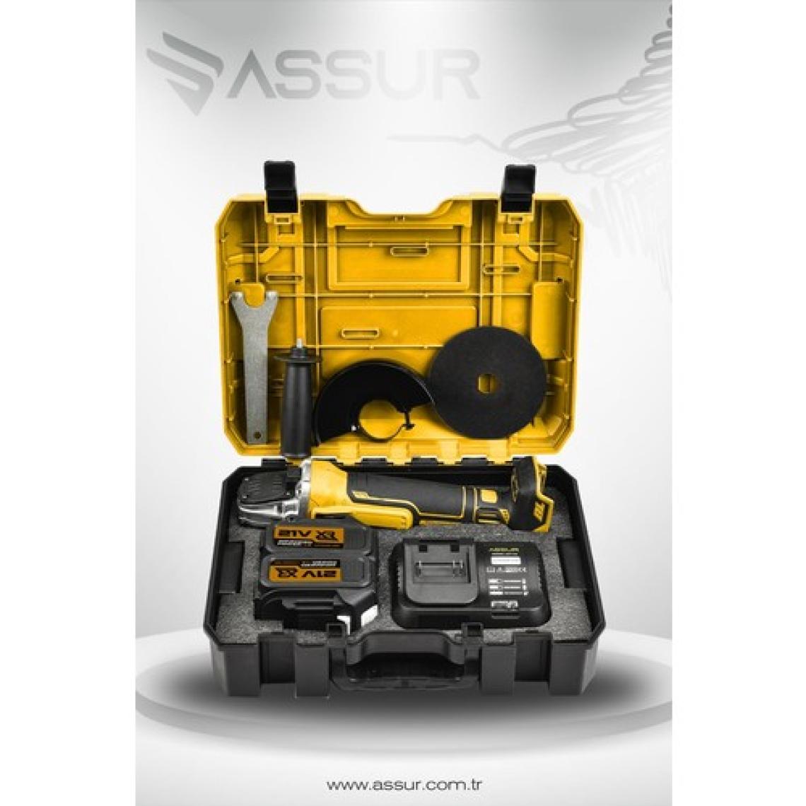 Assur 21V Çift Akülü Kömürsüz Şarjlı 125mm Avuç Taşlama