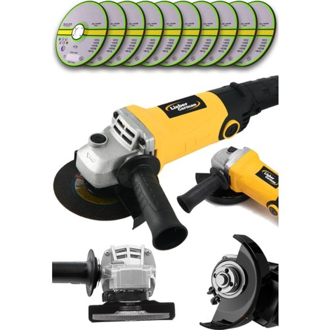 Lieber German Bakır Sargılı Devir Ayarlı  1200 W 115-125 mm Spiral Avuç Içi Taşlama Makinası 20 Taş Hediyeli
