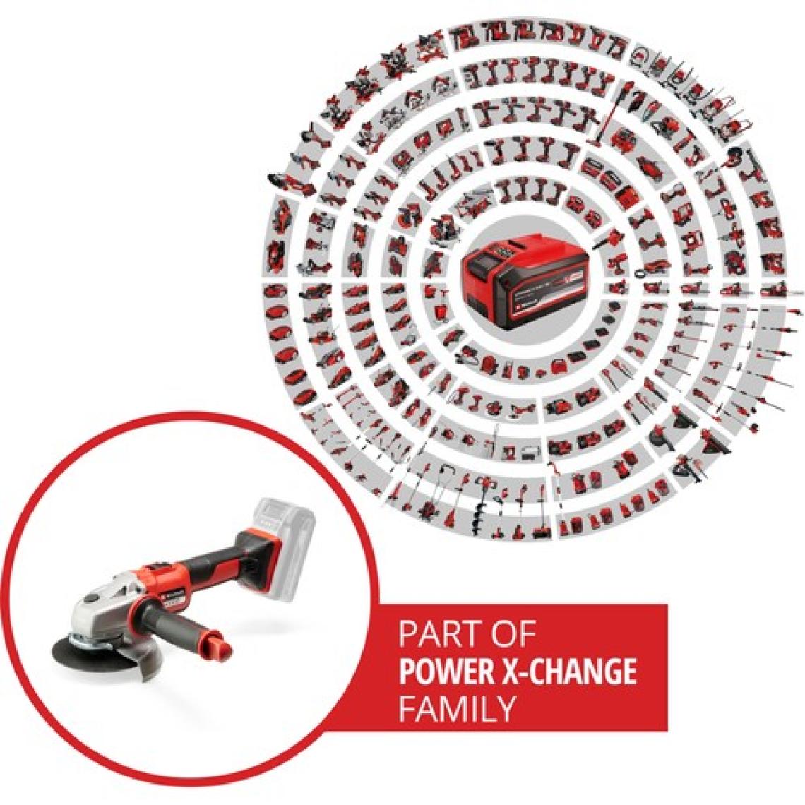 Einhell Professional Akülü Avuç Taşlama AXXIO 18/125 
Power X-Change (18 V, 700 W, 125 mm disk Ø, 33 mm 
kesme derinliği, kömürsüz, yumuşak başlangıç, kesme diski ve akü dahil değildir) - 4431140