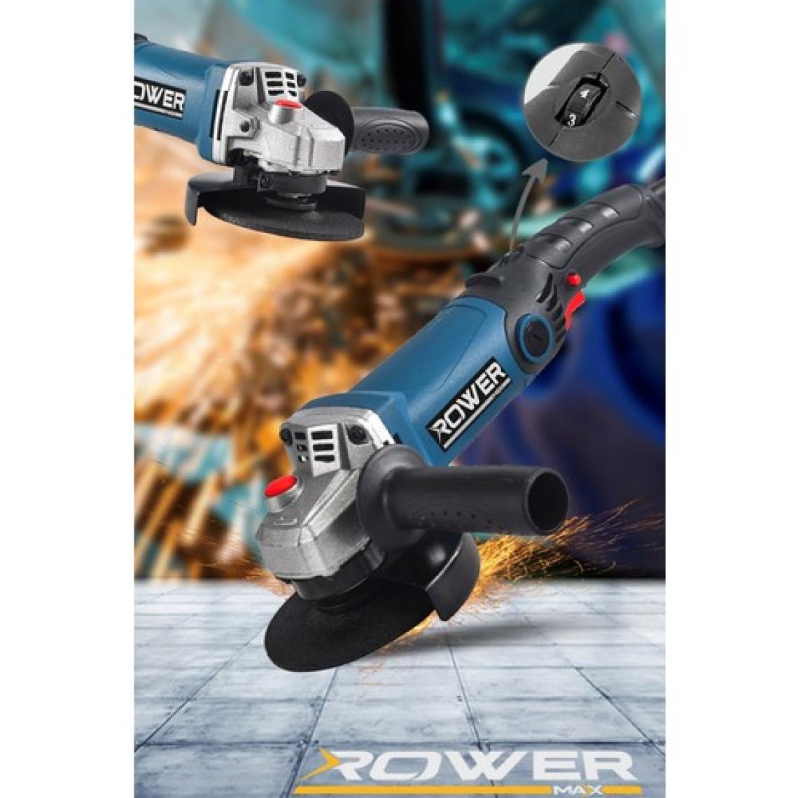 Rower RWRX-3803 3500 W Devir Ayarlı Spiral Taşlama Makinası Avuç Içi Taşlama 125 mm 2 Adet Diskli