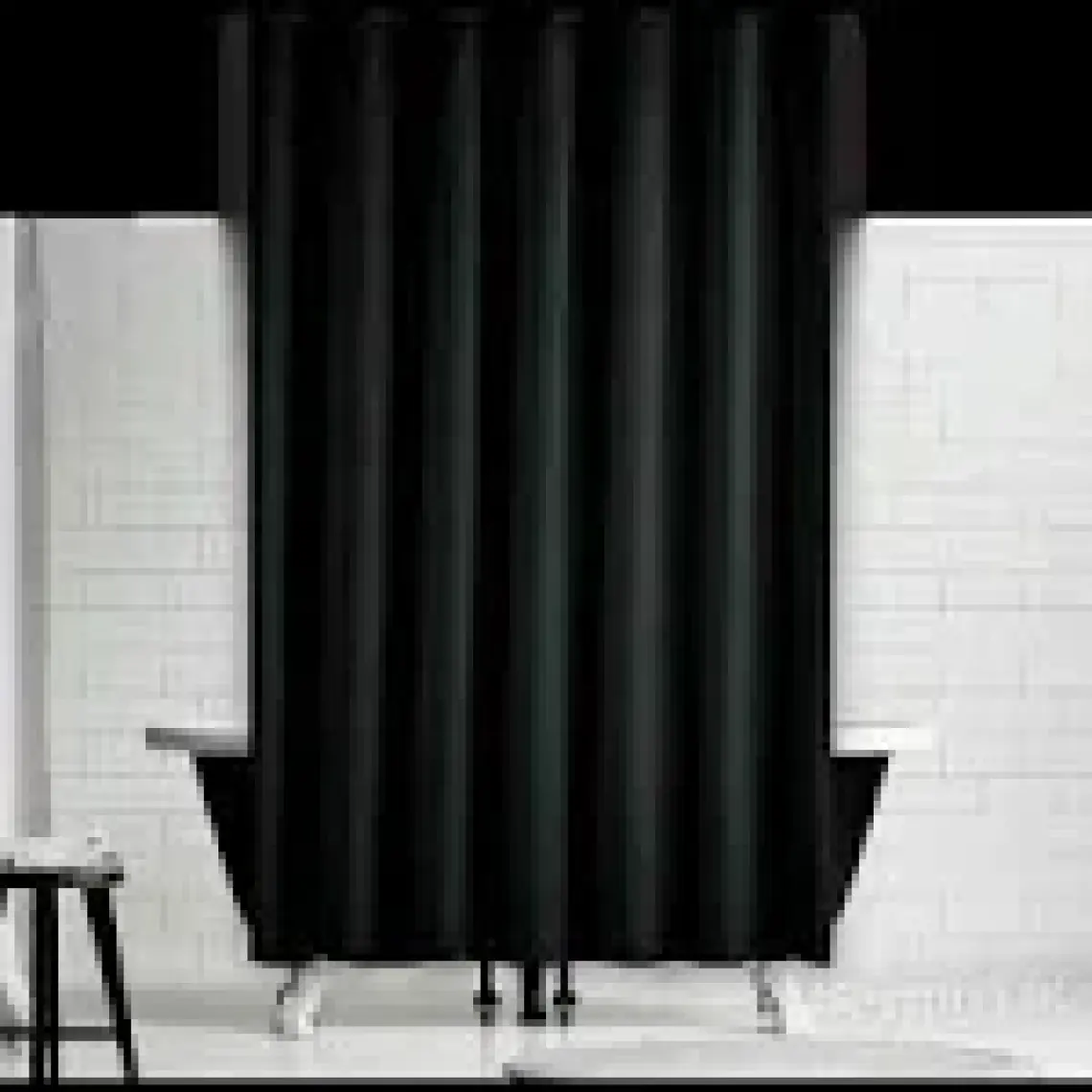 Zethome Jackline Banyo Duş Perdesi 0010 Siyah Tek Kanat 1X180X200
