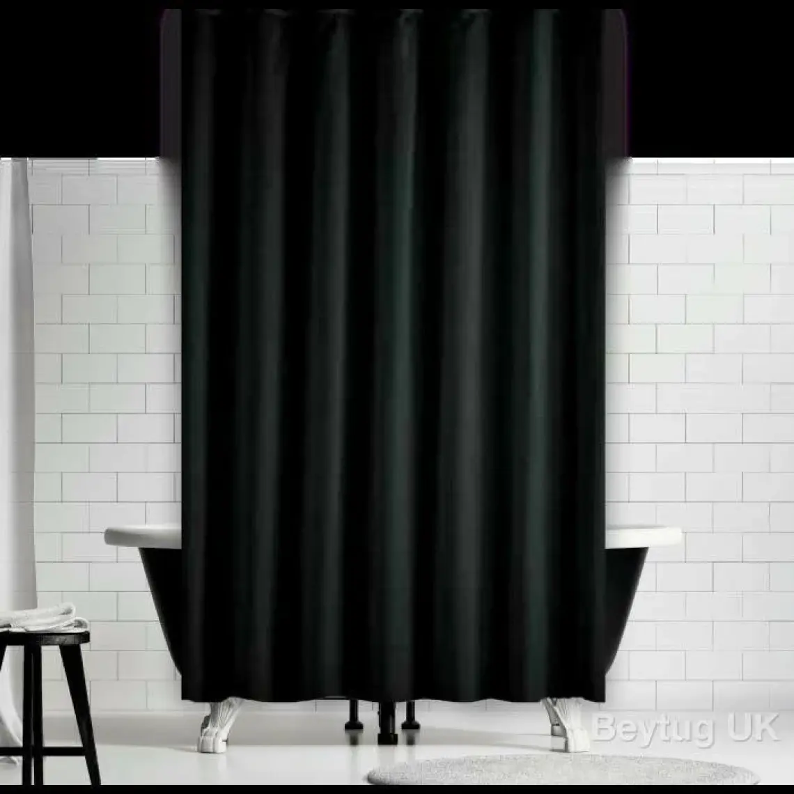 Zethome Jackline Banyo Duş Perdesi 0010 Siyah Tek Kanat 1X180X200