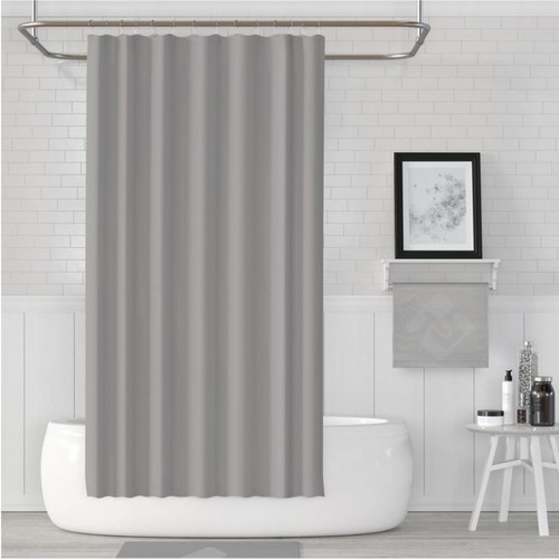 Tropik Home Duş Perdesi Çift Kanat 2X120X200CM Siyah Mermer Desen Banyo Perdesi 16 Adet C Halka Hediyeli
