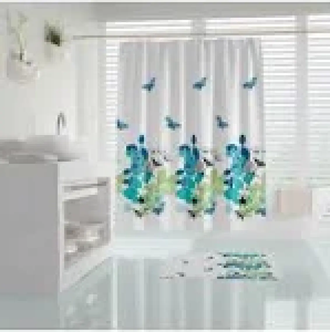 Pimtaş Troopikhome Banyo Perdesi Papatya Çiçek Desen Duş Perde Su Geçirmez Küvet Perde 180X200 Duş Perdesi 12 C-Halkalı 8441 Daisy