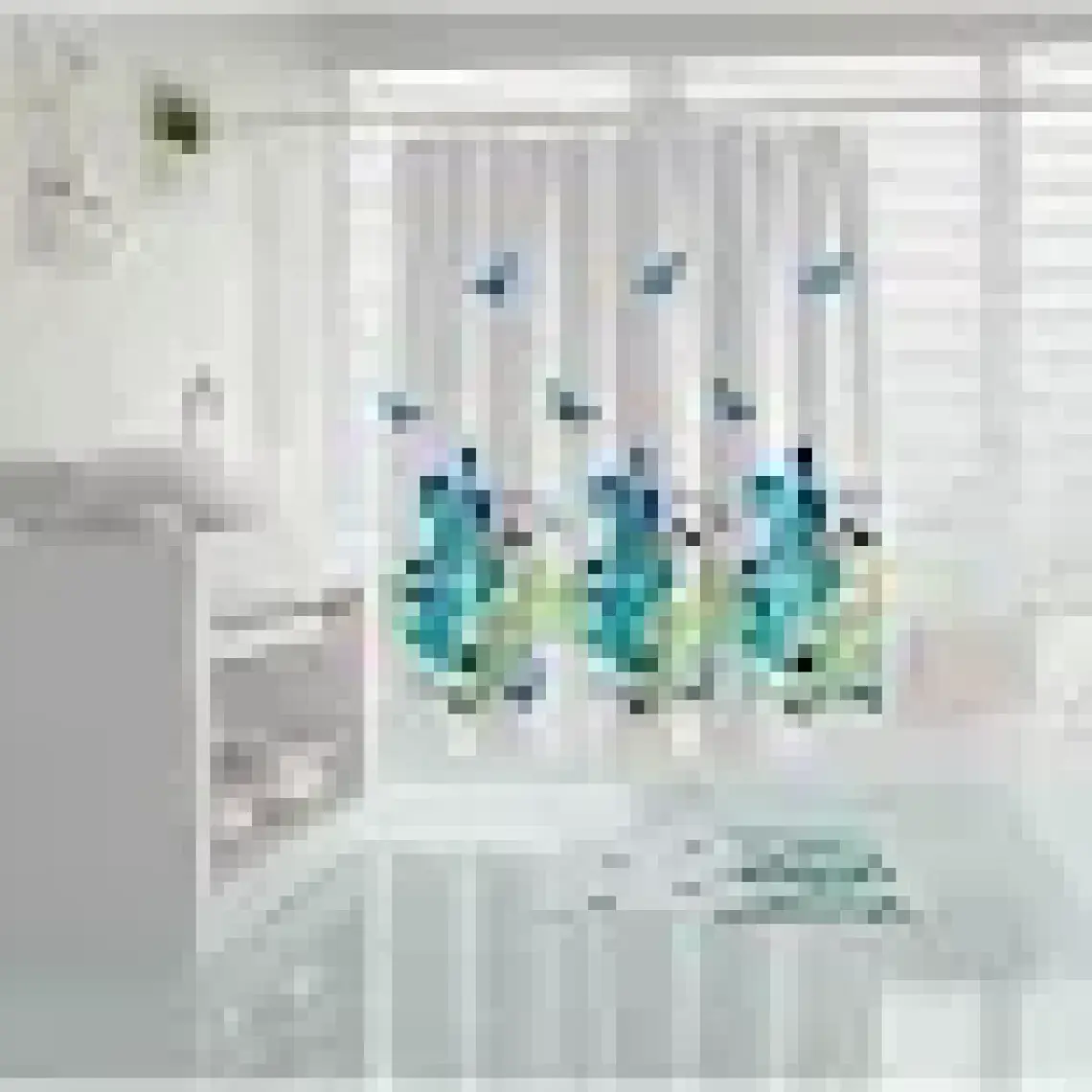 Pimtaş Troopikhome Banyo Perdesi Papatya Çiçek Desen Duş Perde Su Geçirmez Küvet Perde 180X200 Duş Perdesi 12 C-Halkalı 8441 Daisy