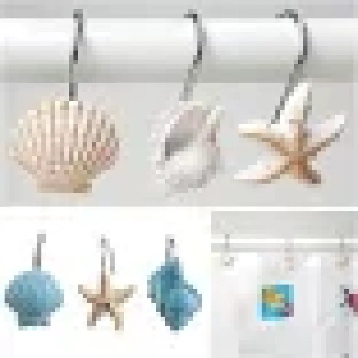 Bosphorus Duş Perdesi Halkası İstridye Figürlü 12'li Pvc Pakette