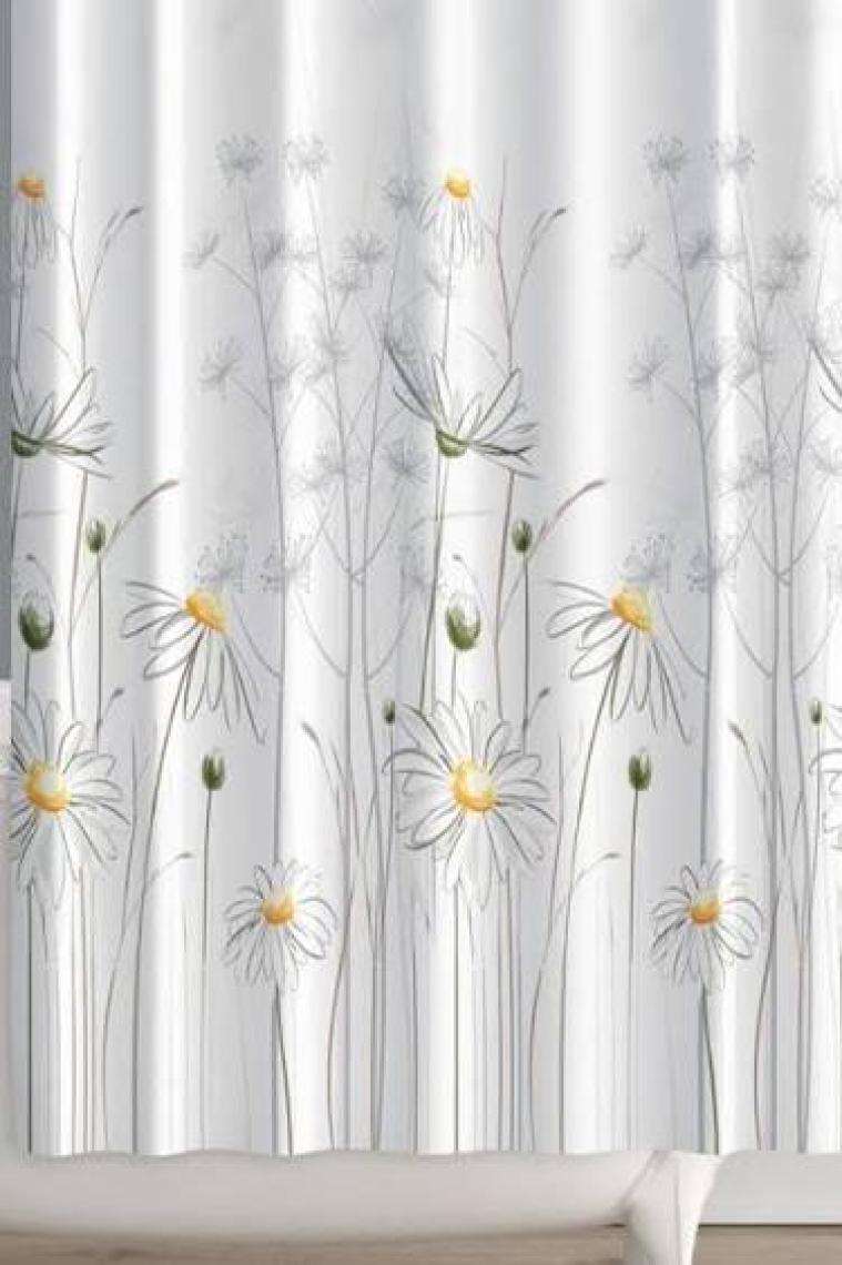 Prado Daisy Banyo Perdesi, Duş Perdesi Çift Kanat 120X200CM