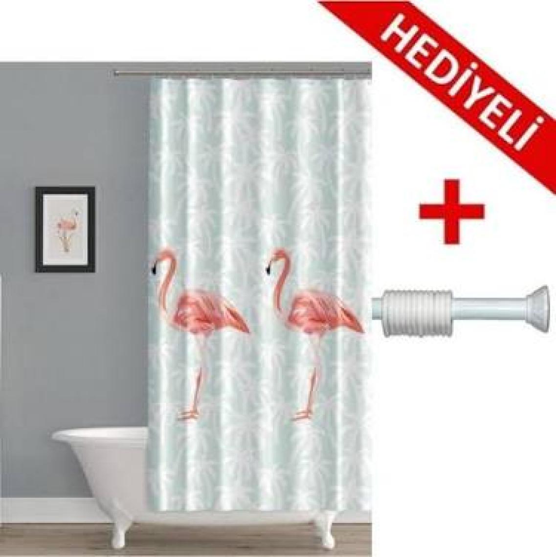 Prado Flamingos Banyo Perdesi, Duş Perdesi 180x200cm