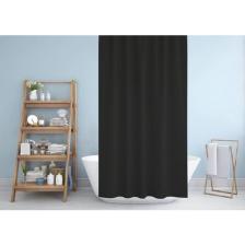 Zethome Banyo Perdesi 1x120x200 Tek Kanat Duş Perdesi Halka Hediyeli Duşakabin Perdesi 0010 Siyah