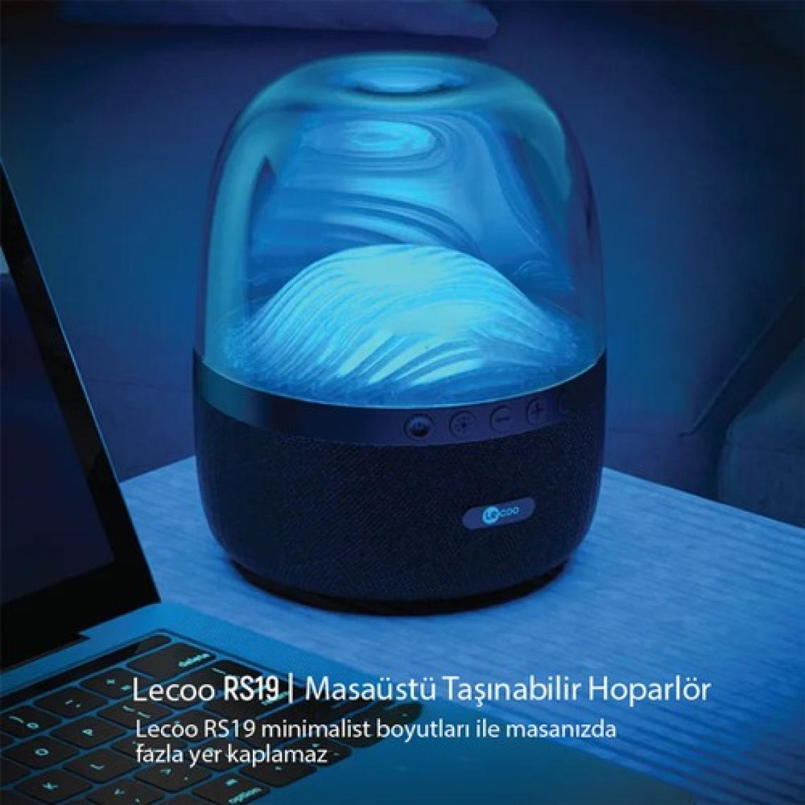 Lenovo Lecoo RS19 Rgb Aydınlatmalı Kablosuz Bluetooth Hoparlör Siyah