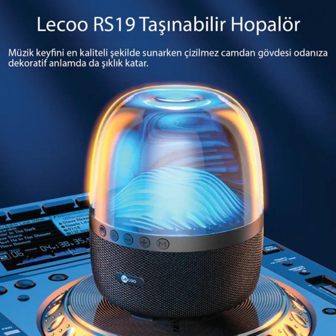 Lenovo Lecoo RS19 Rgb Aydınlatmalı Kablosuz Bluetooth Hoparlör Siyah