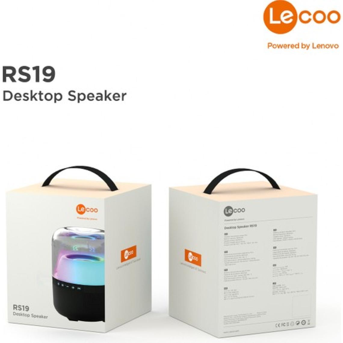 Lenovo Lecoo RS19 Rgb Aydınlatmalı Kablosuz Bluetooth Hoparlör Siyah