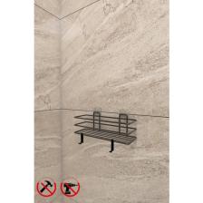 Alper Banyo Yapışkanlı Siyah TŞ01 Banyo ve Mutfak Rafı, Siyah Banyo Duş Askısı,2 Adet Kancalı ( 2 Adet Fiyatıdır )