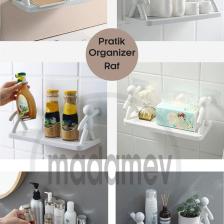madamev 4'lü Kendinden Yapışkanlı Craft Banyo Rafı Baharatlık Mutfak Organizer Duvara Monte Raf Düzenleyici