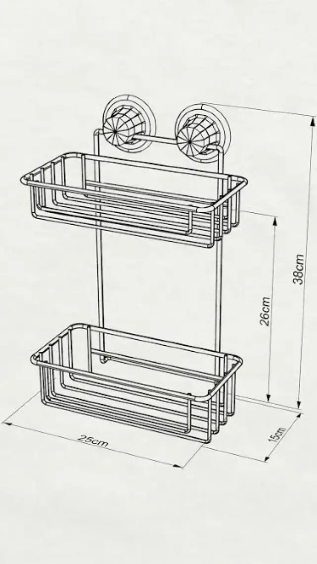 Tekno-tel Vakumlu 2 Katlı Banyo Rafı Krom DM256