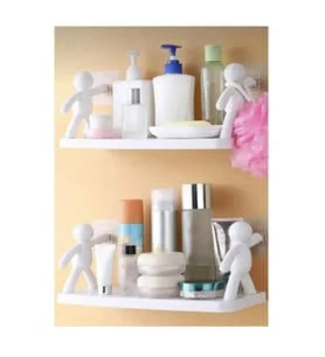 madamev 2'li Kendinden Yapışkanlı Craft Banyo Rafı Baharatlık Mutfak Organizer Duvara Monte Raf Düzenleyici