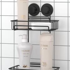 DELME VİDA MATKAP YOK! VAKUMLU İKİ KATLI BANYO RAFI MAT SİYAH DM242