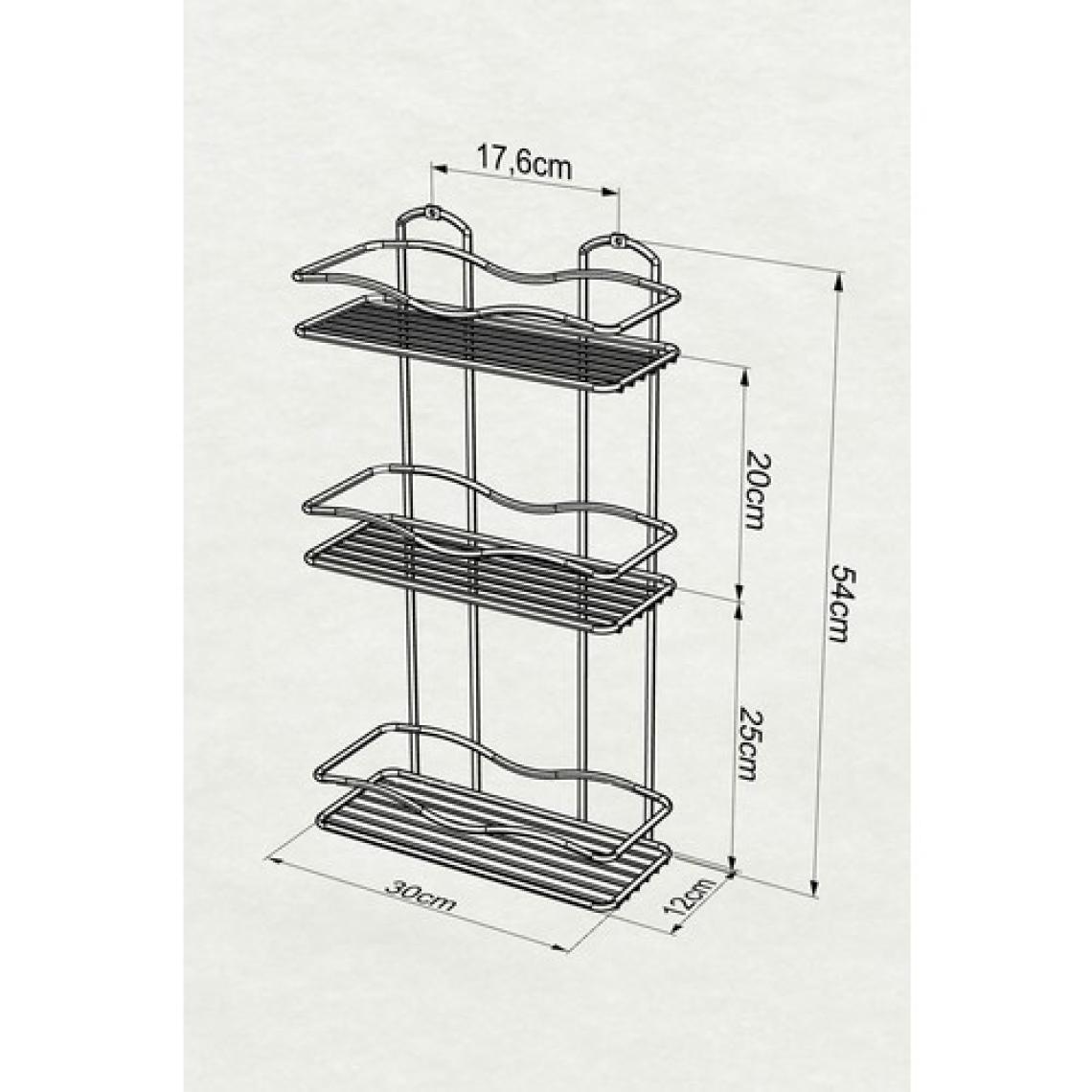 Teknotel Üç Katlı Banyo  Rafı Mat Siyah BK013