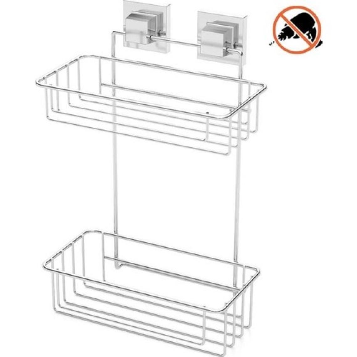 Geseus Yapışkanlı Iki Katlı Krom Banyo Rafı EF256