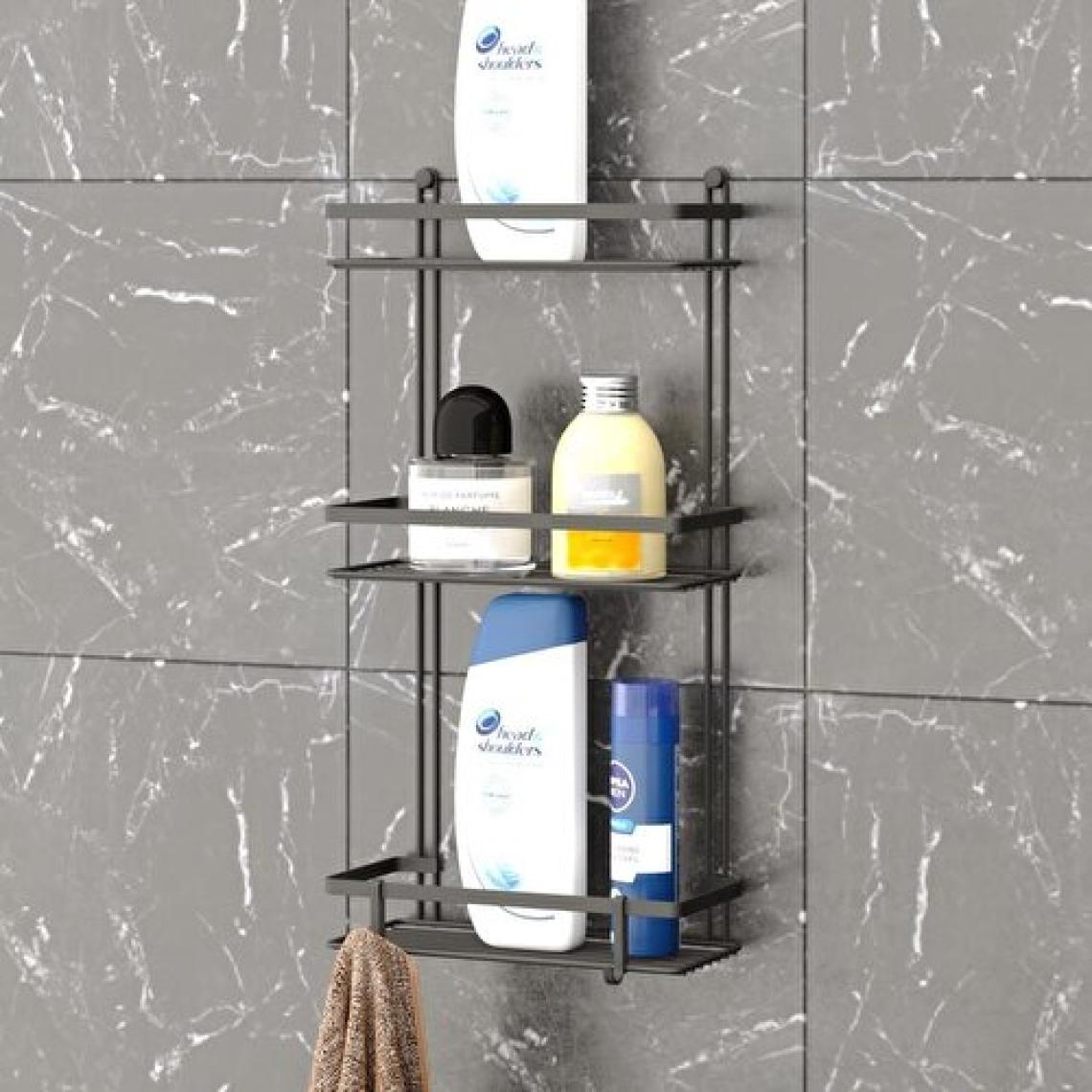 Tekno-tel 3 KATLI KANCALI BANYO RAFI SİYAH ES065H