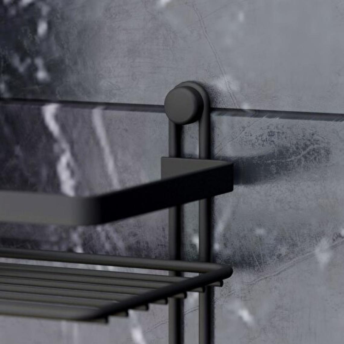Tekno-tel 2 KATLI KANCALI BANYO RAFI MAT SİYAH ES067H