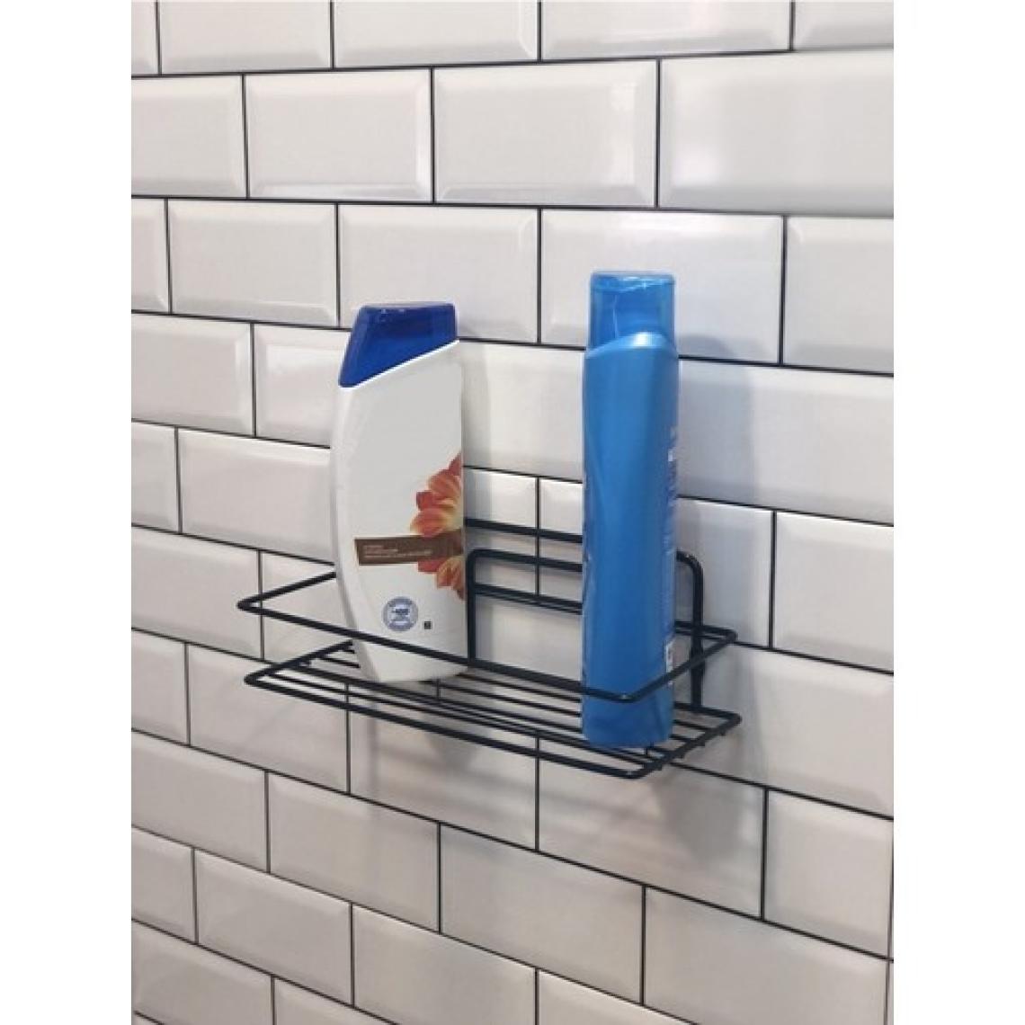 Sas Ömür Boyu Paslanmaz Banyo Mutfak Rafı Şampuanlık Banyo Düzenleyici Siyah Tş-01