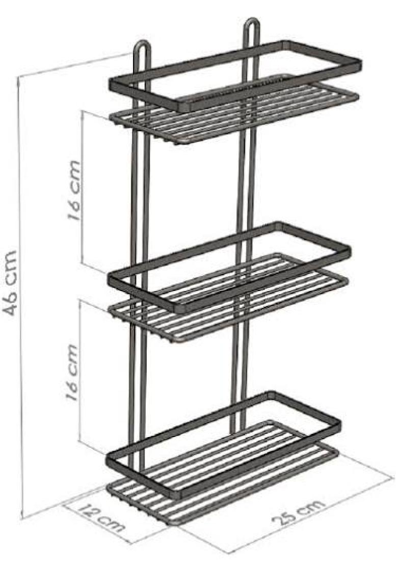 Tekno-tel 3 KATLI LAMALI BANYO RAFI KROM ES065