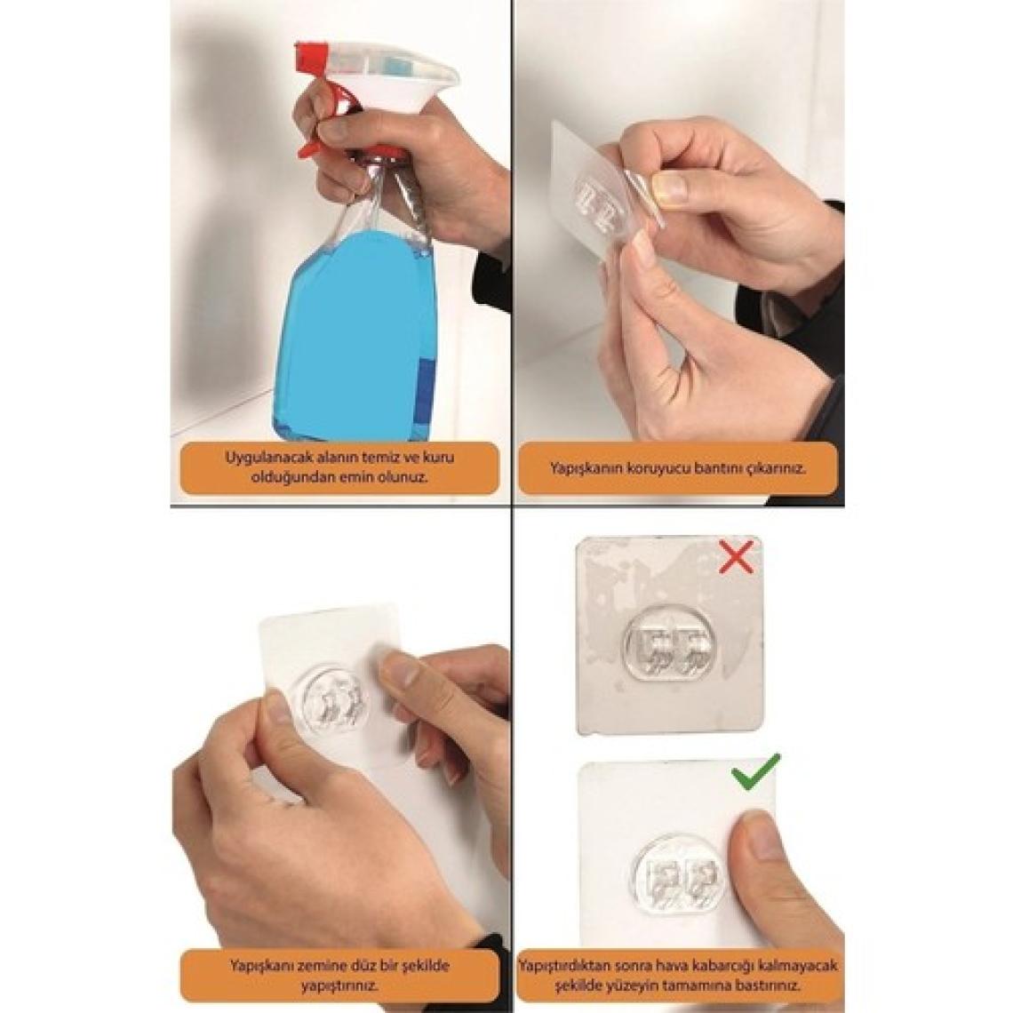 Sas Haus Yapışkanlı Paslanmaz Kristal Ayarlanabilir Raf Banyo Düzenleyici Şampuanlık Lk-02 Kb