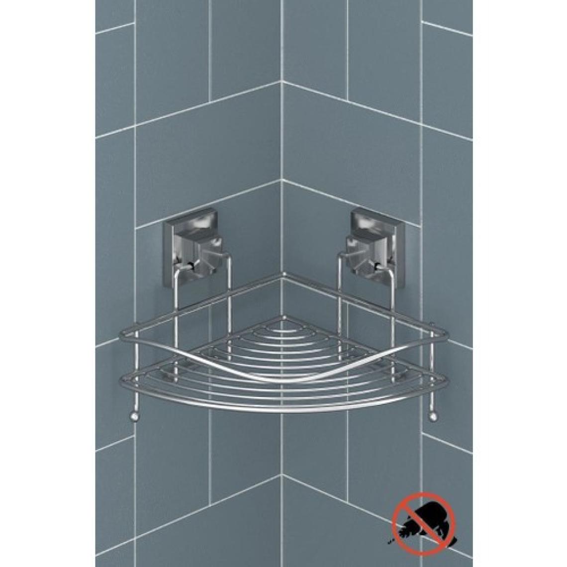 Geseus Yapışkanlı Askılı Tek Katlı Banyo Köşe Rafı Krom EF250