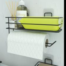 Zabata Yapışkanlı Banyo Rafı Kağıt Havlu Tutacağı ve Metal Sabunluk Set Düzenleyici