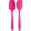 Viarella Silikon Kaşık Spatula Seti 6lı Yanmaz Yapışmaz Çizmez Fusya-Yeşil-Turuncu 27 cm